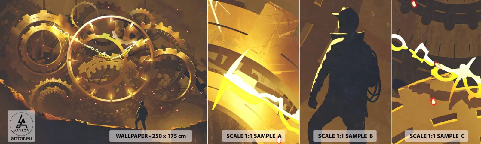 Fototapeten Muster Selbstklebend Deluxe Sticker - An der Quelle der Zeit - Abstraktion, Stück, Grafik - 100x30 cm