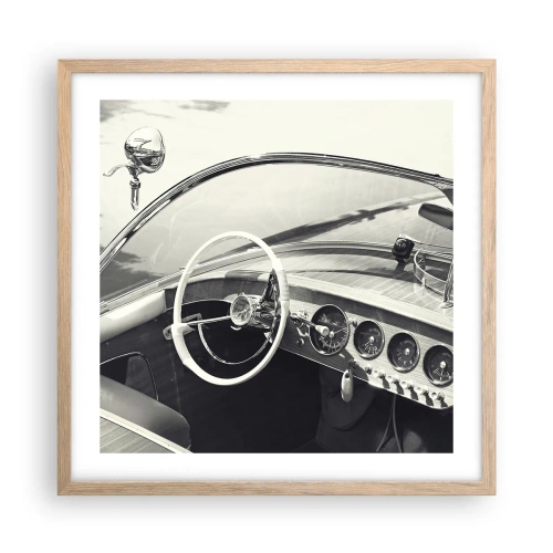 Poster in einem Rahmen aus heller Eiche - Wetter für die Reichen - 50x50 cm